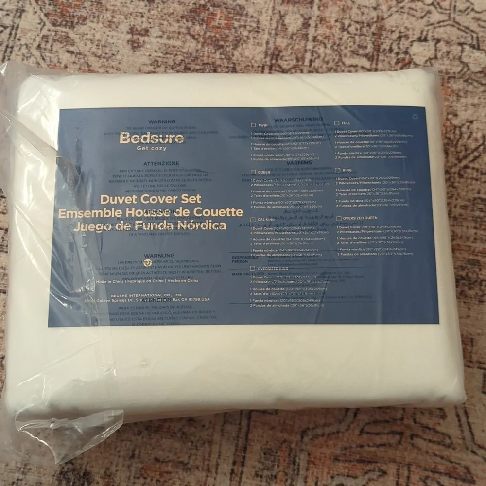 Bedsure 100% Washed Cotton Duvet Cover King Size Natural White Minimalist Beddin